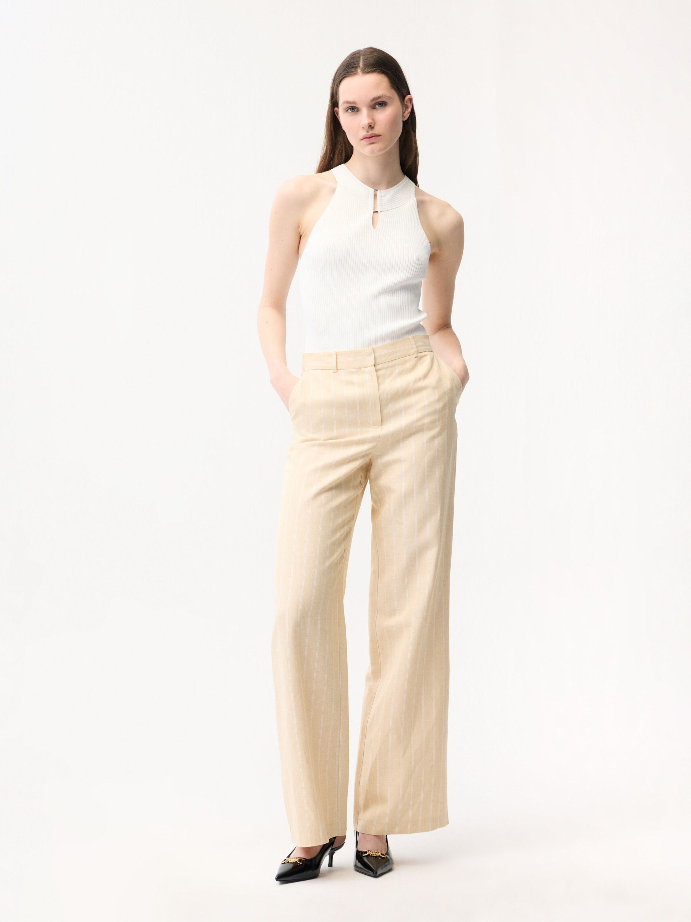 adl Loose fit Trousers in Yellow: front