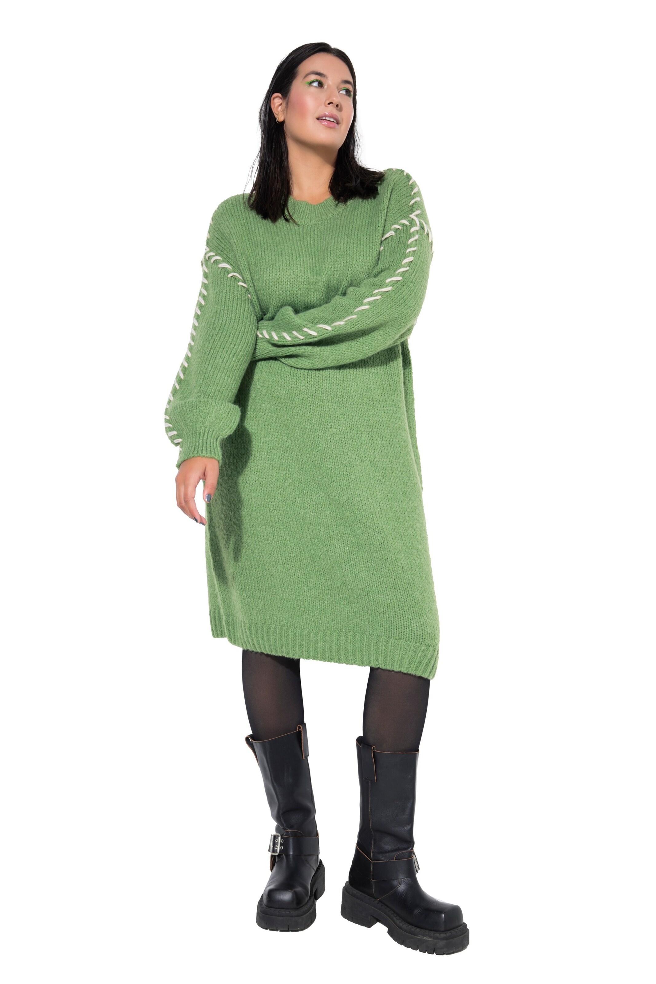 Studio Untold Gebreide jurk in Groen: voorkant