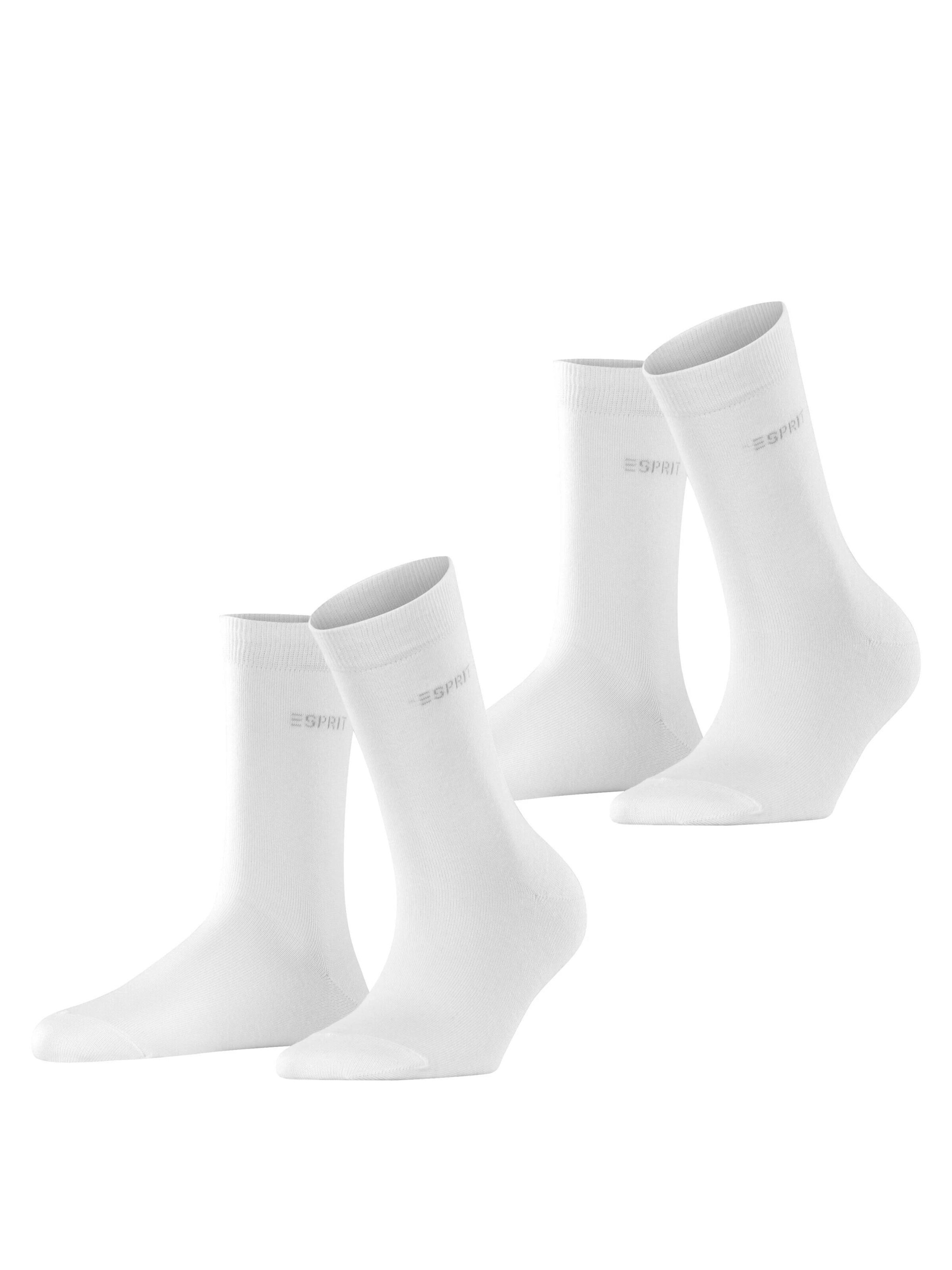 ESPRIT Socken 'Uni 2-Pack'‌‌‌‌ in Weiß: Vorderseite