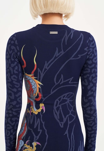 Robe 'Dragon Flame' Ed Hardy en bleu