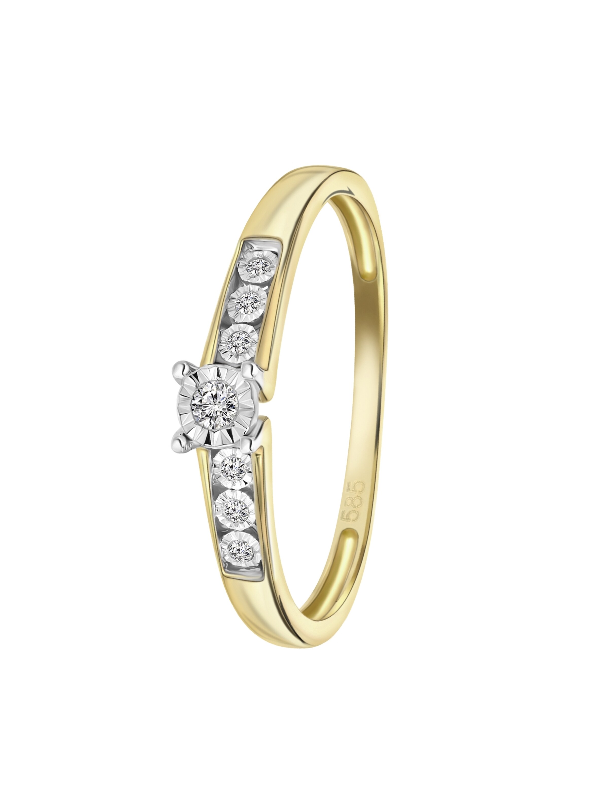 Lucardi Ring in Goud: voorkant