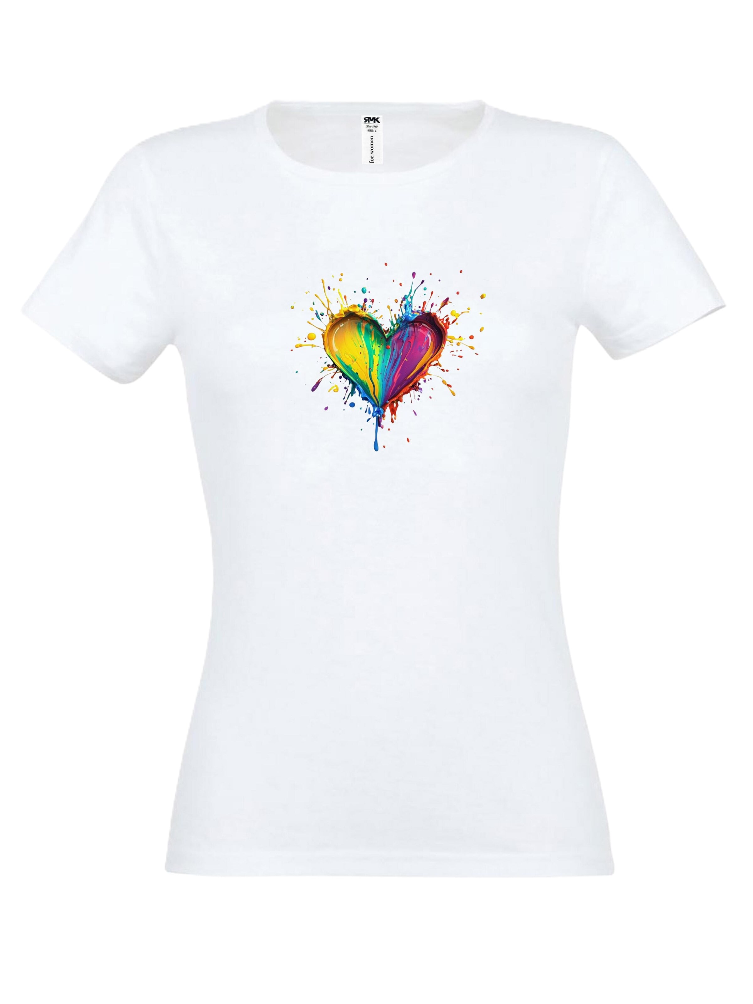 RMK Shirt 'Love Liebe Herz Heart' in White: front