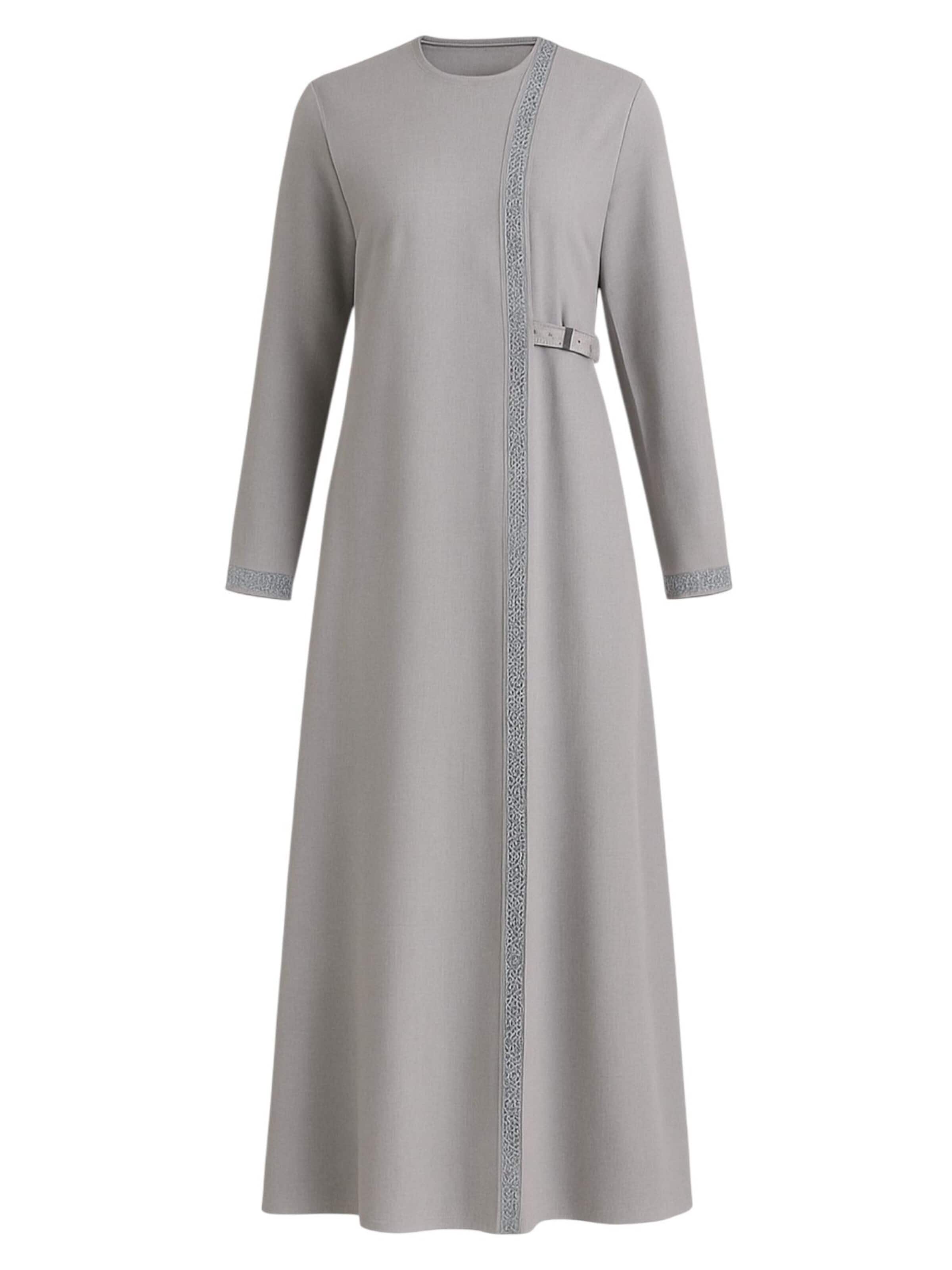 fashionshowcase Kleid 'Leila-Ferace'‌‌‌ in Grau: Vorderseite