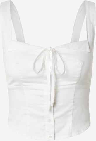 Top 'CORSET TOP' di noar studios in bianco: frontale