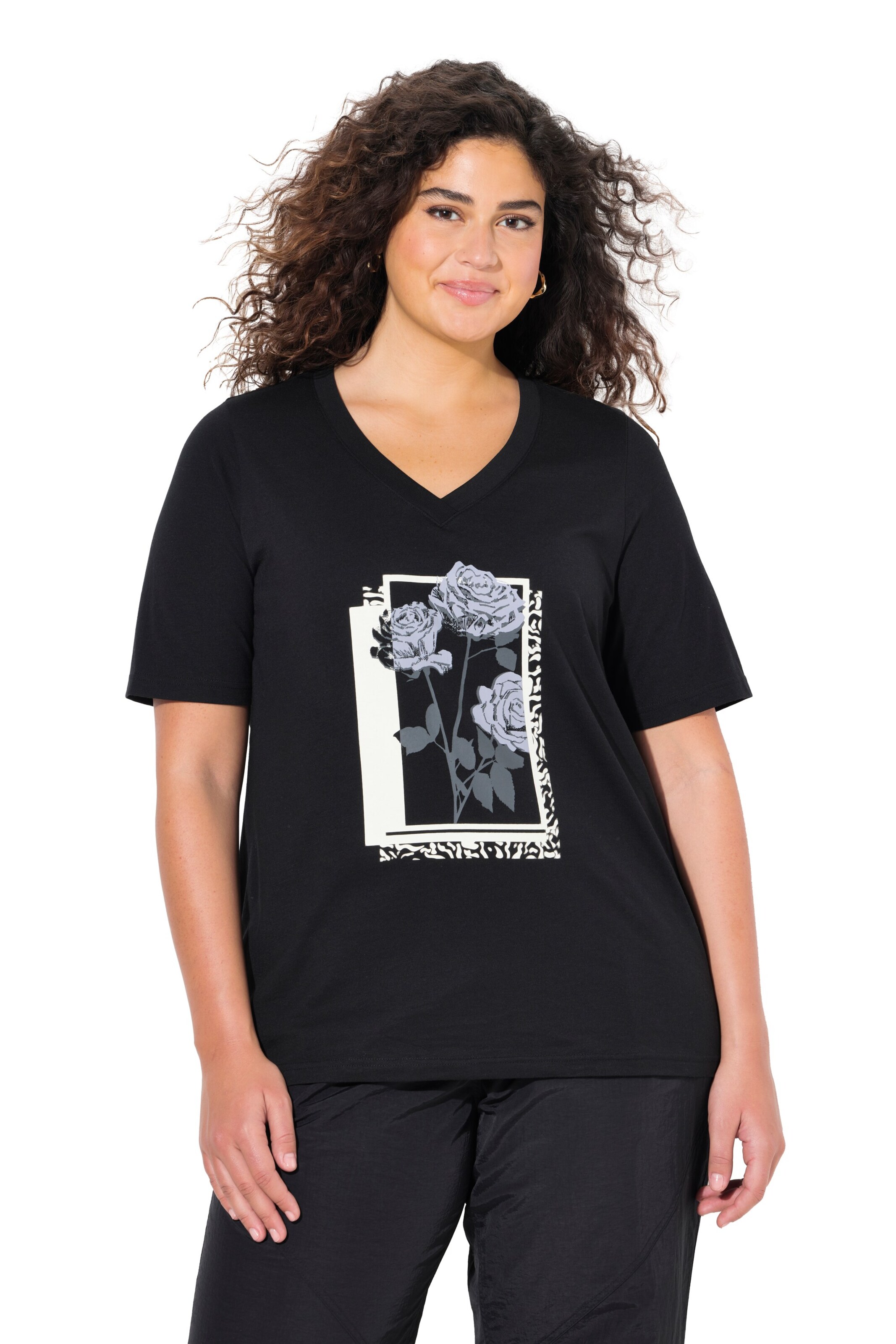 Ulla Popken Shirt in Black: front