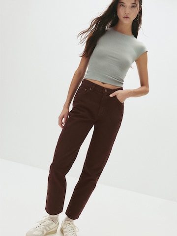 Pull&Bear Tapered Jeans i brun