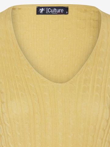 DENIM CULTURE Sweter 'Verla' w kolorze żółty