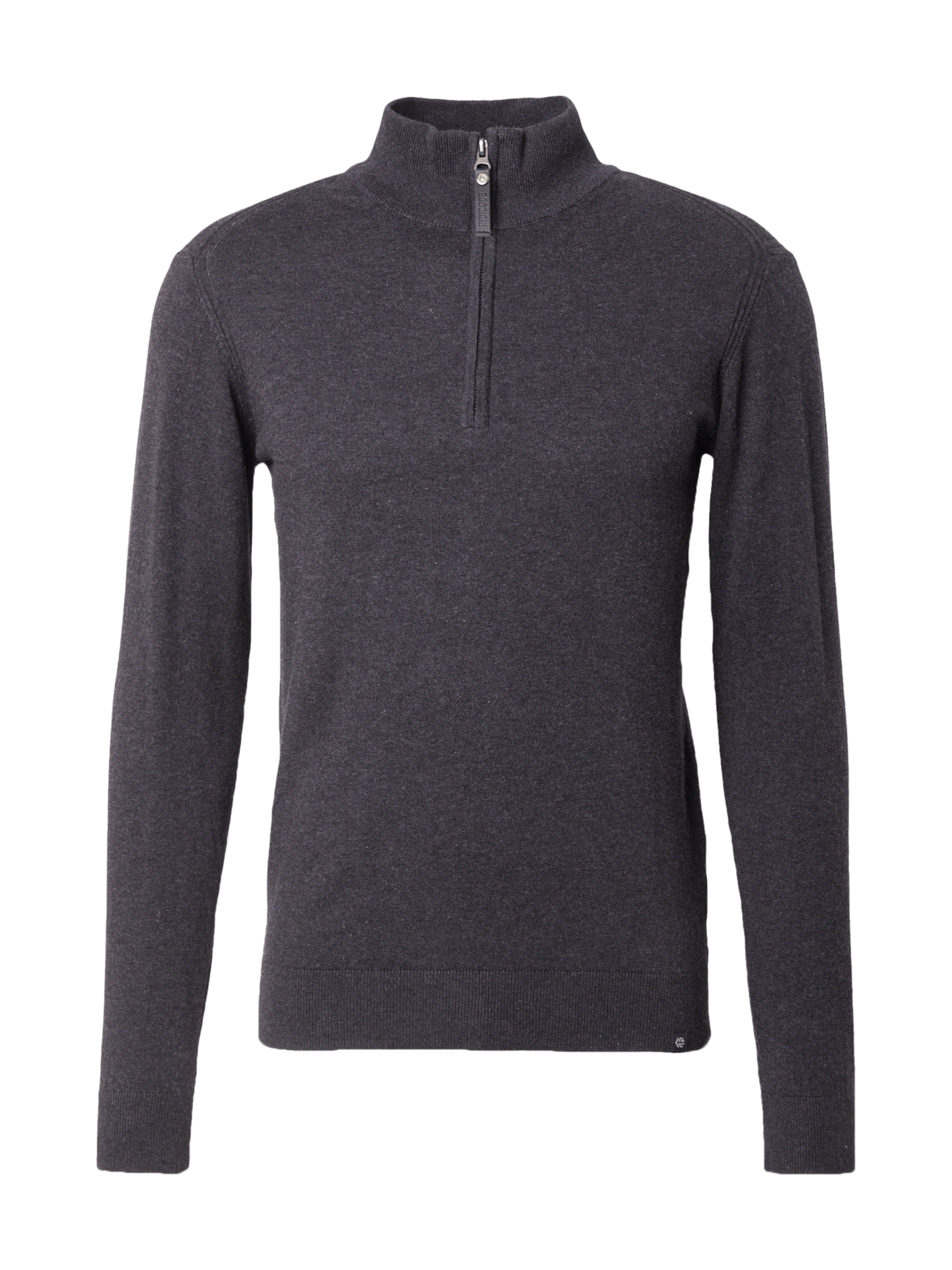 INDICODE JEANS Пуловер 'Ancona' в черно: отпред