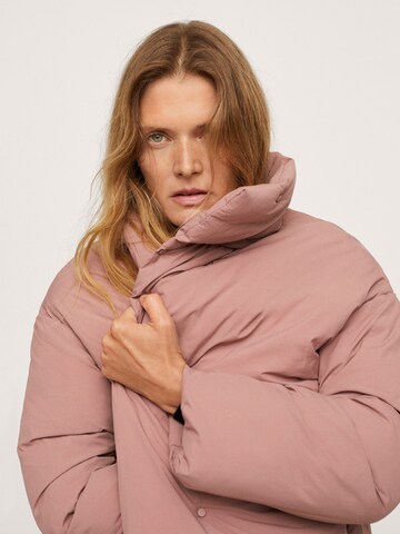 MANGO Winter Jacket 'Nata' in Pink