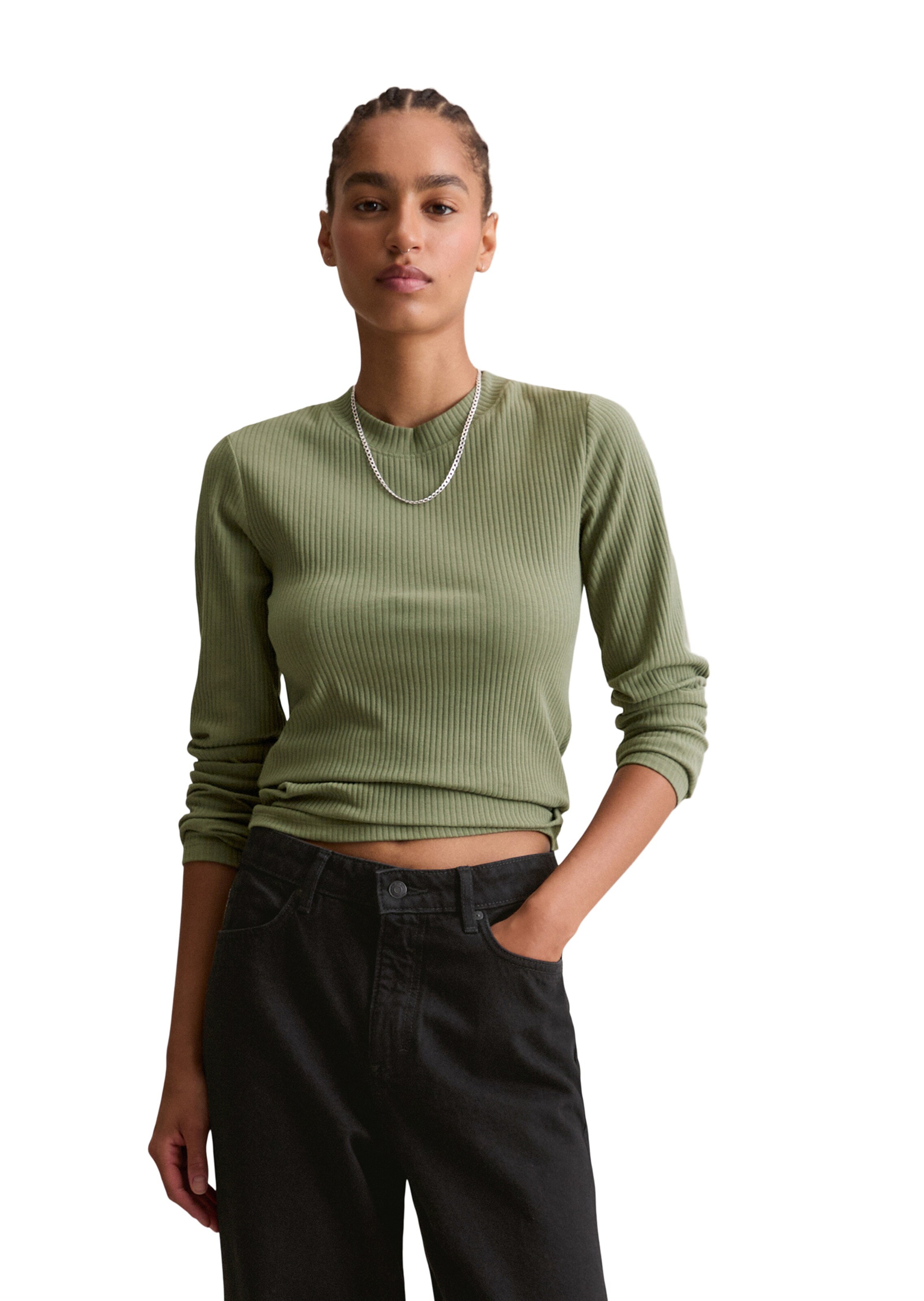 Marc O'Polo DENIM Shirt in Grün: Vorderseite