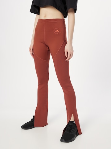 ADIDAS BY STELLA MCCARTNEY Flared Workout Pants 'Truestrength ' in Brown: front