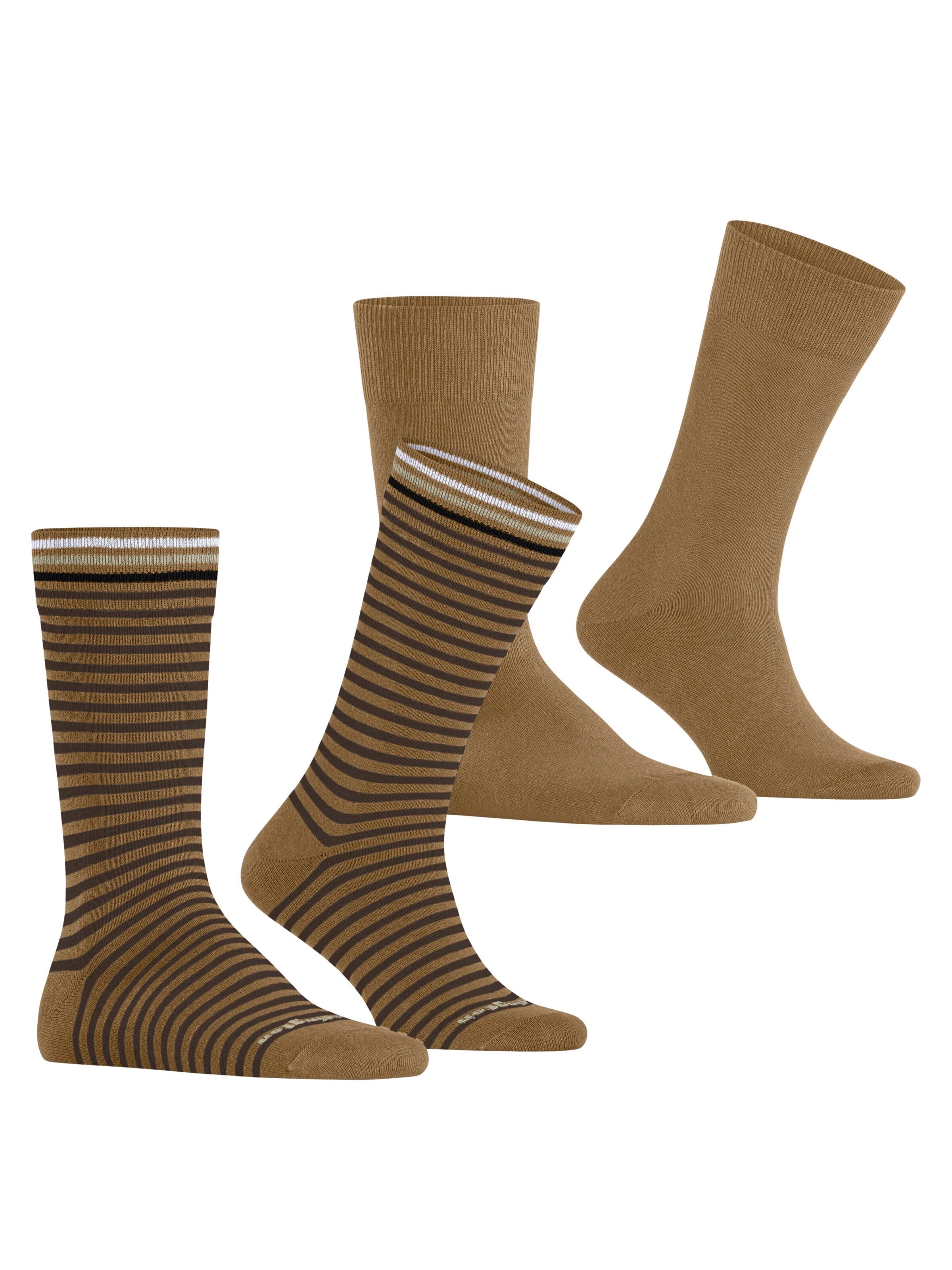 BURLINGTON Socks 'Everyday Stripe 2-Pack' in Brown