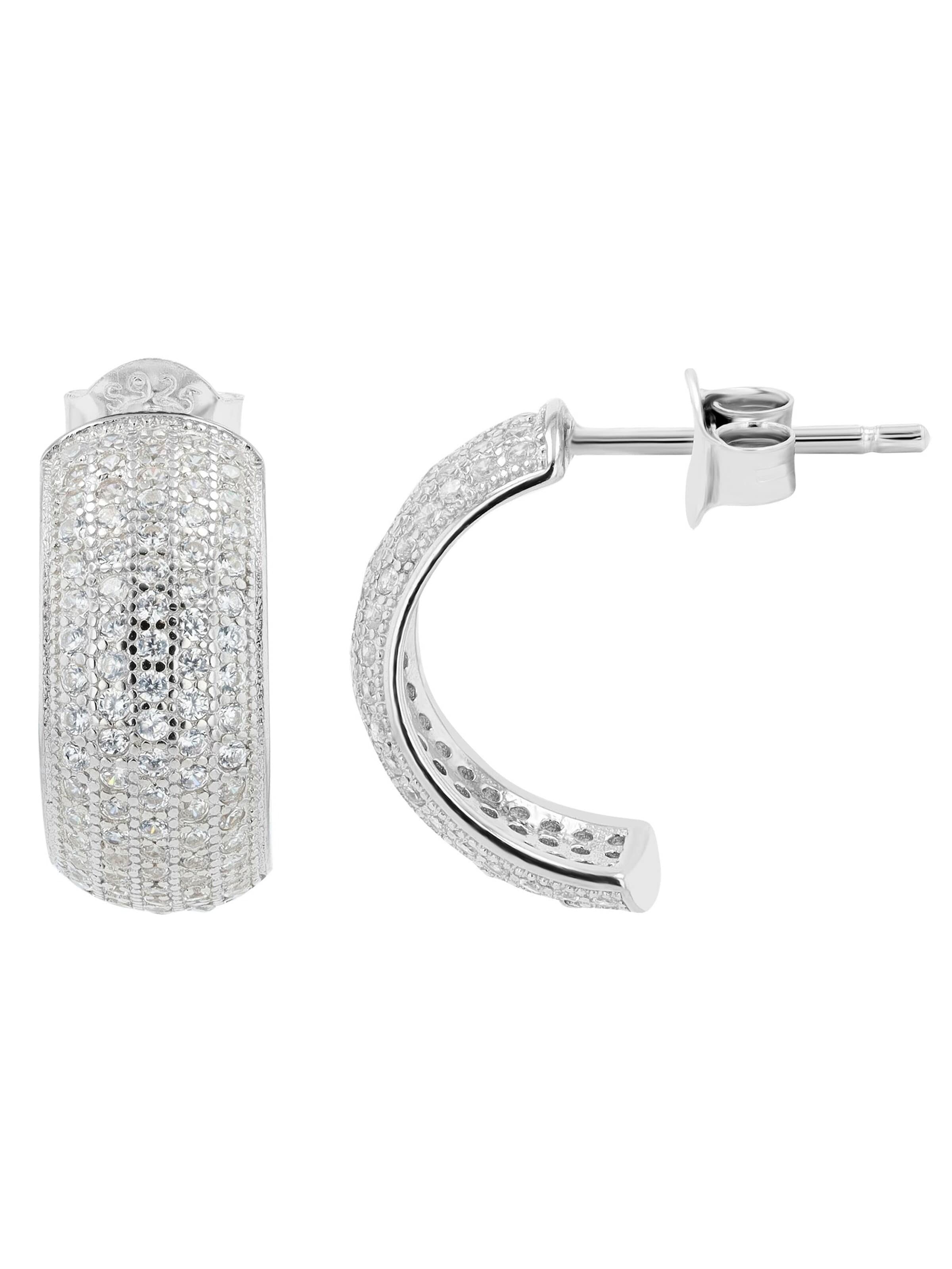 Akzent Earrings '"Qian" aus 925 Sterlingsilber, rhodiniert, langlebig' in Silver