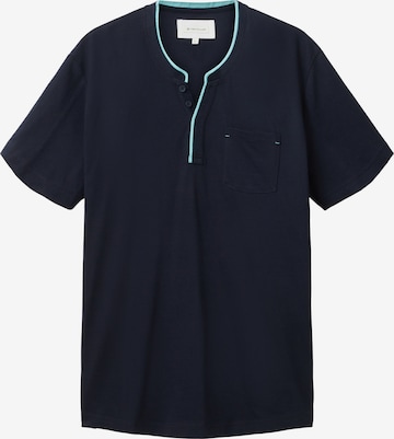 TOM TAILOR - Camisa 'Serafino' em azul: frente