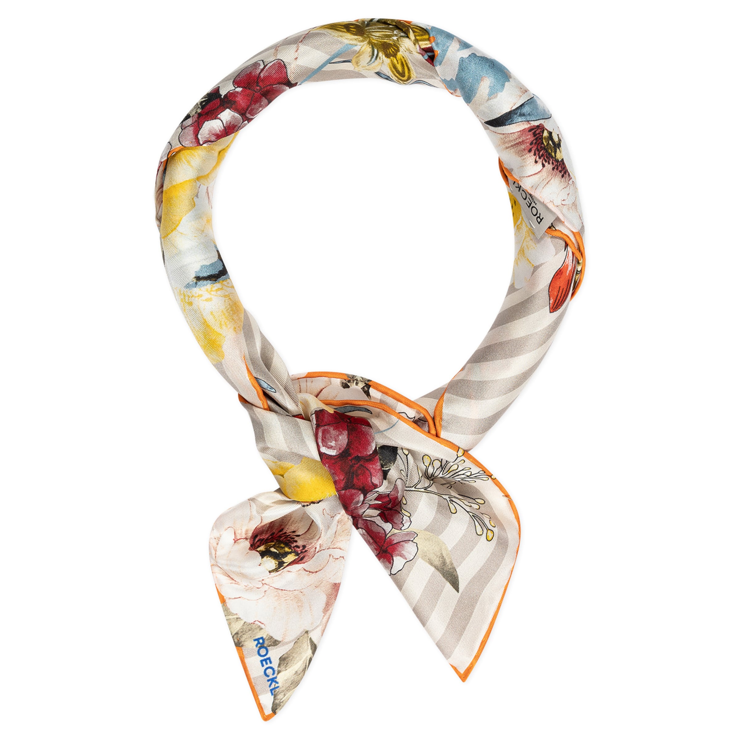 Foulard ' BLOSSOMING STRIPES' di Roeckl in beige
