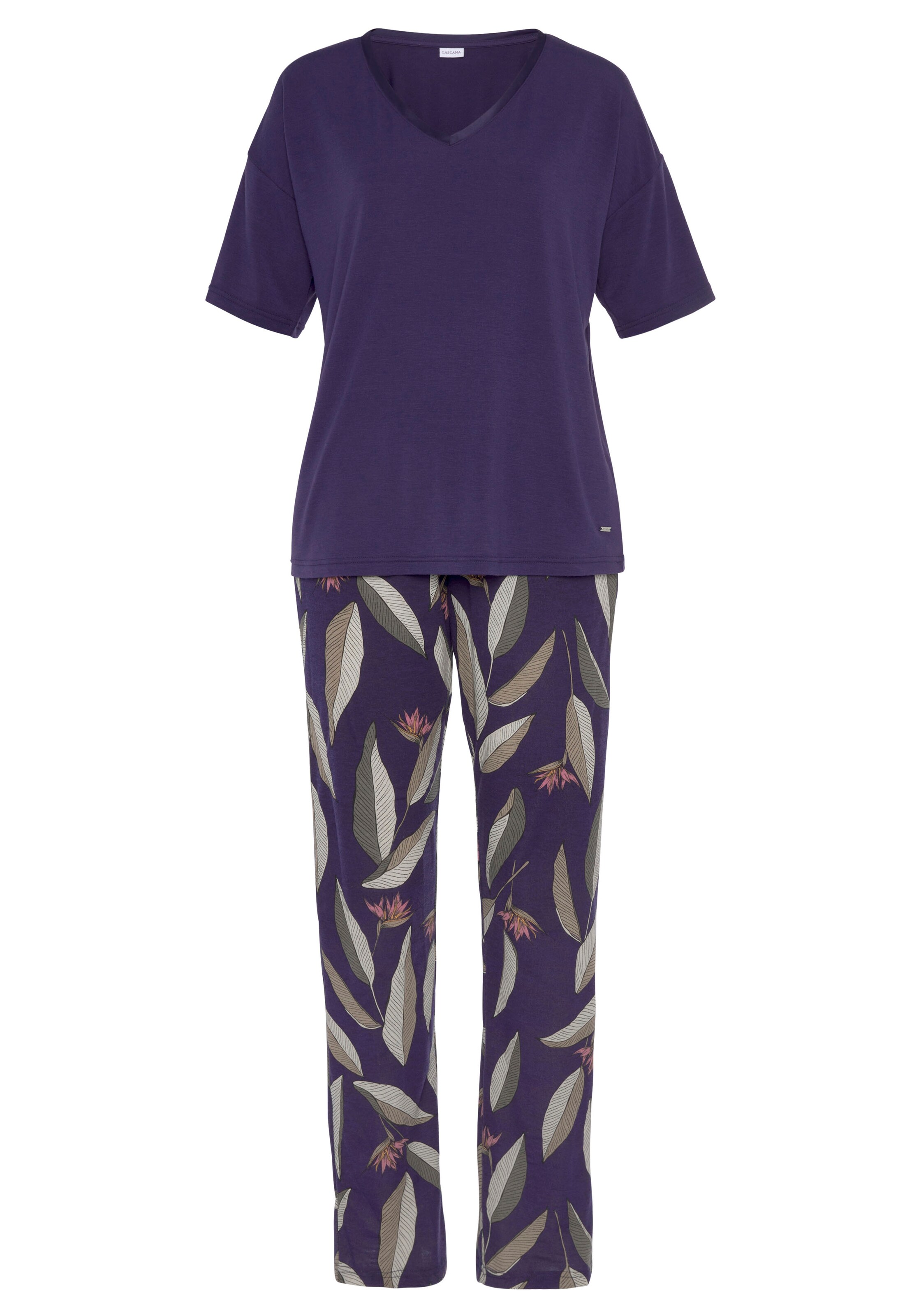 LASCANA Piżama w kolorze fioletowy: przód
