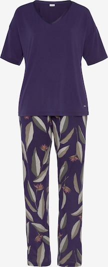 LASCANA Pyjama en beige / olive / violet foncé / rose ancienne, Vue avec produit
