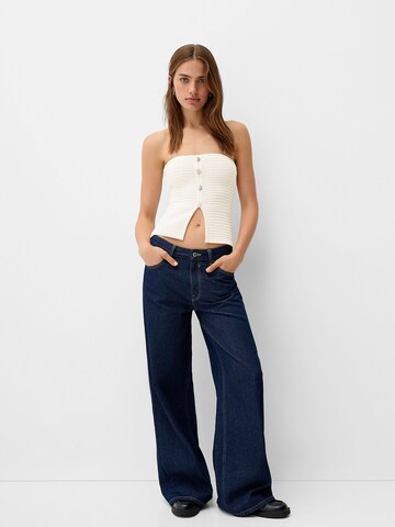 Bershka Broderad topp i beige