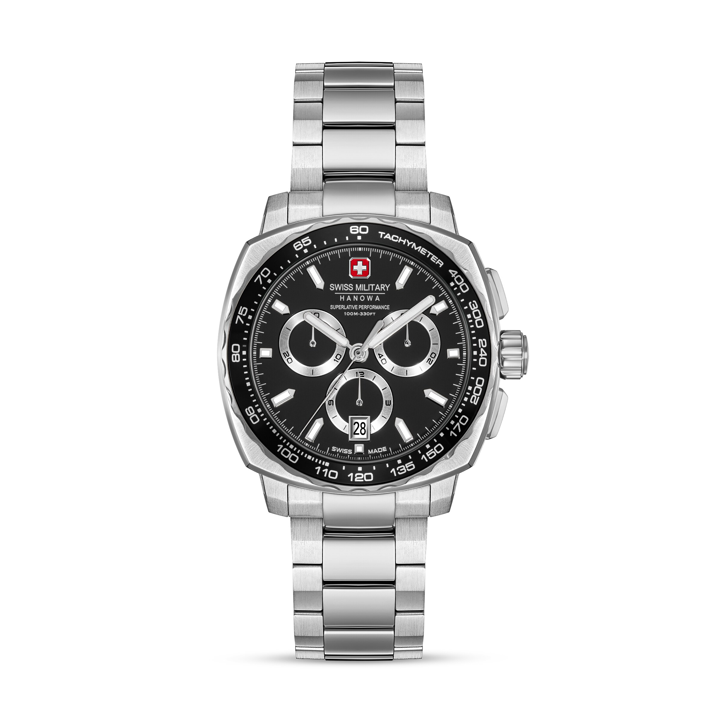 SWISS MILITARY HANOWA Analog watch 'Speedwell' in Black: front