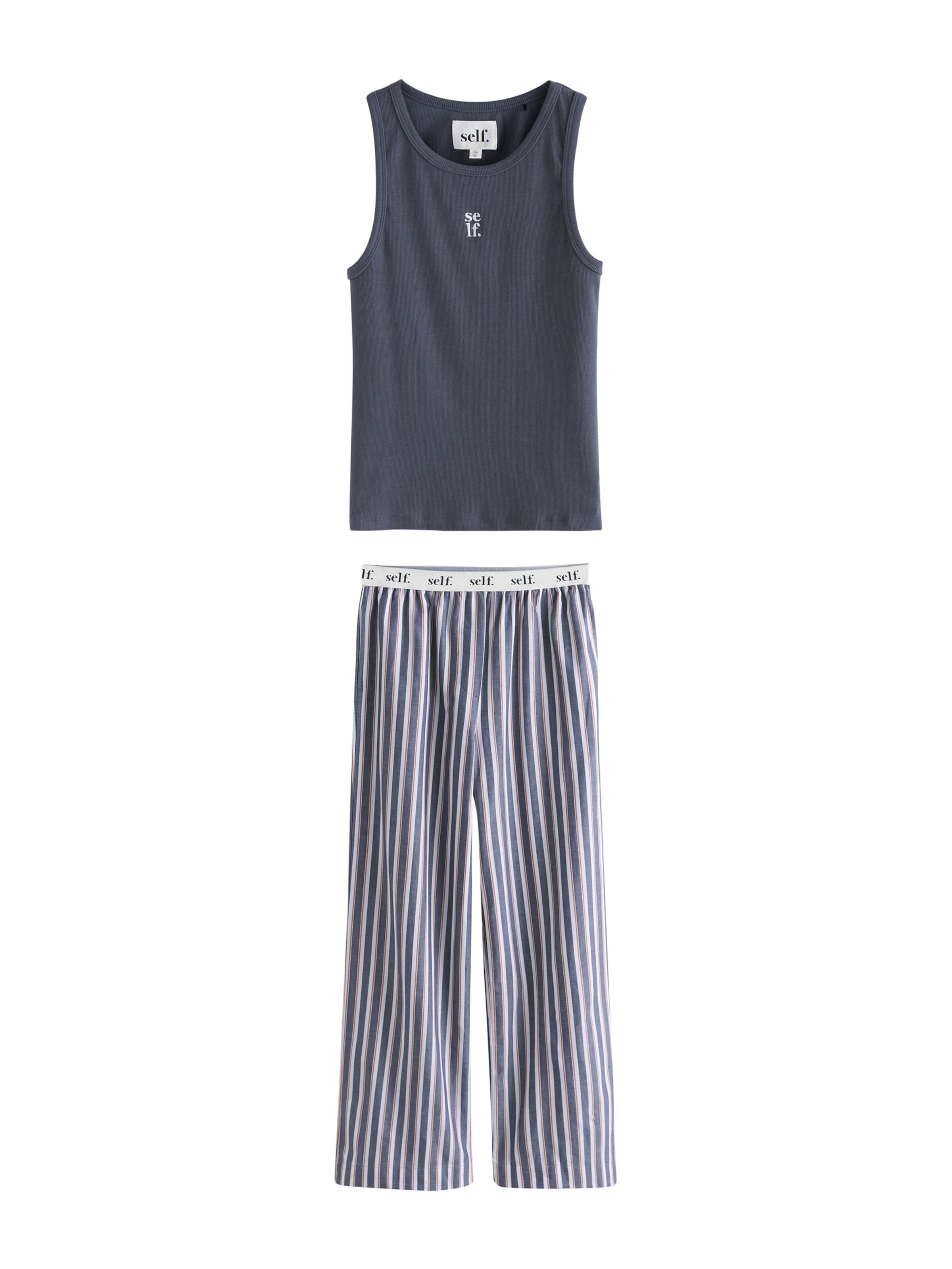 self. - Pijama en azul: frente