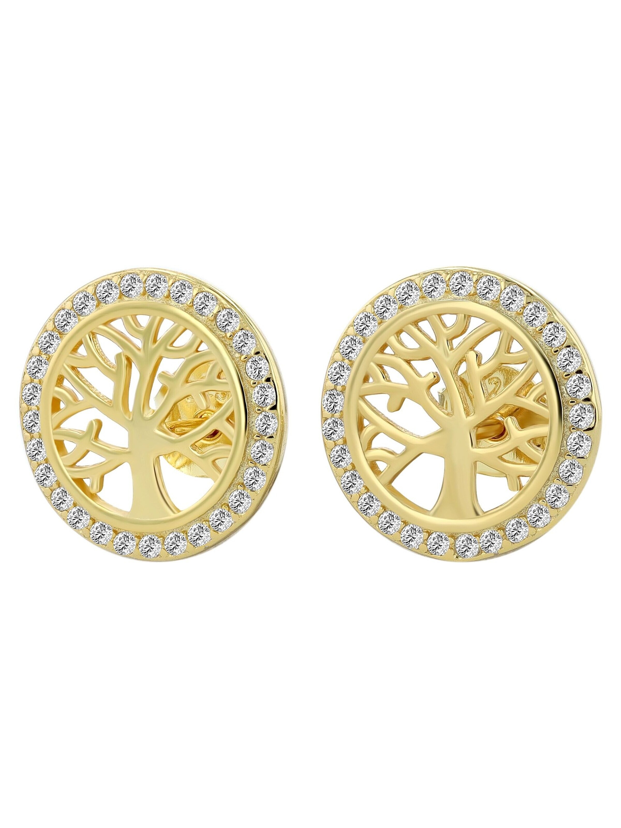 Akzent Earrings '"Emerita" aus 925 Sterlingsilber, rhodiniert, langlebig' in Gold