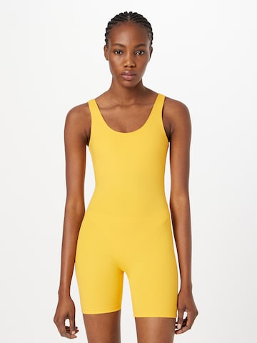 Girlfriend Collective Athletic Bodysuit in Yellow: front