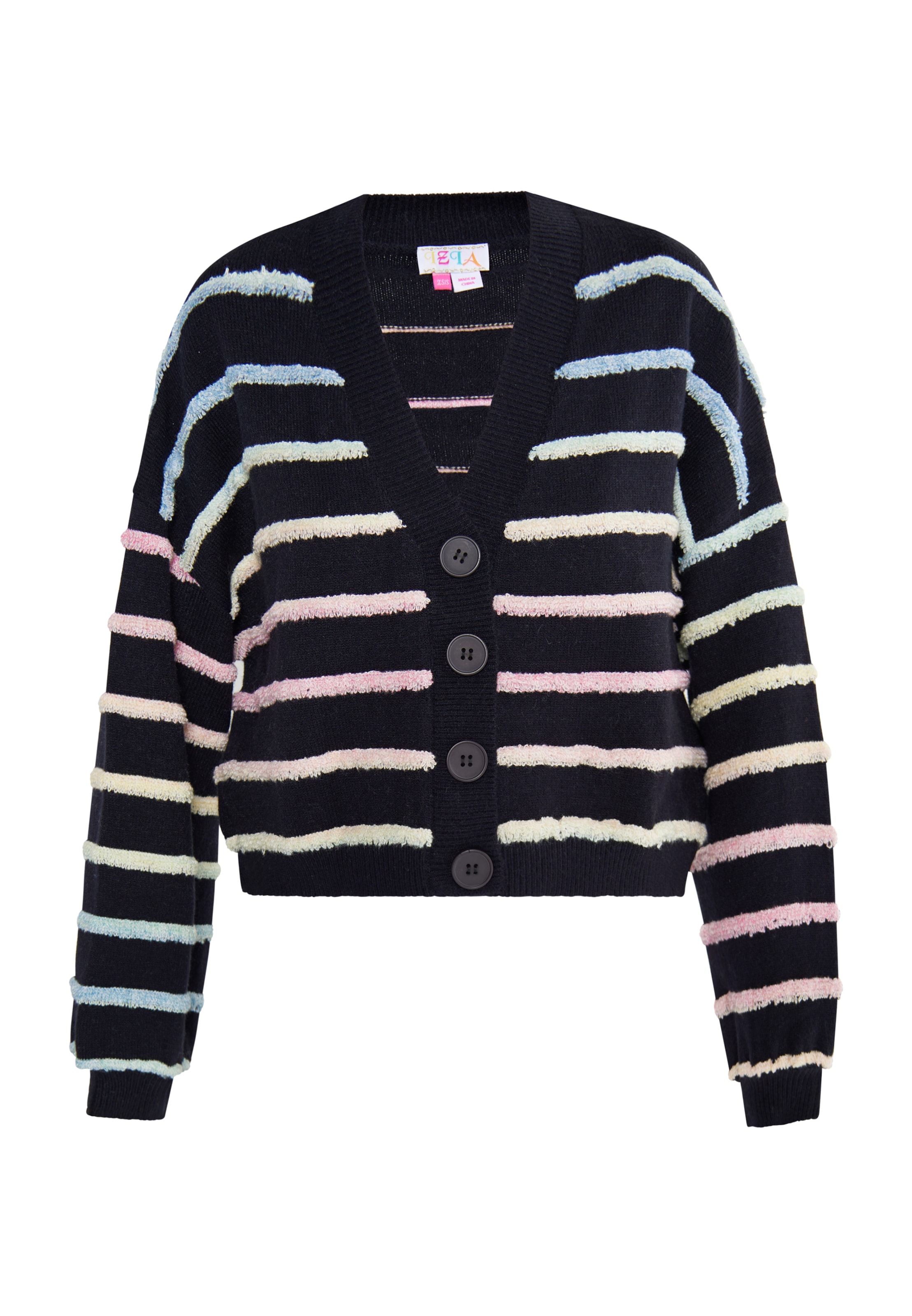 IZIA Strickjacke 'Gaya' in Schwarz: Vorderseite