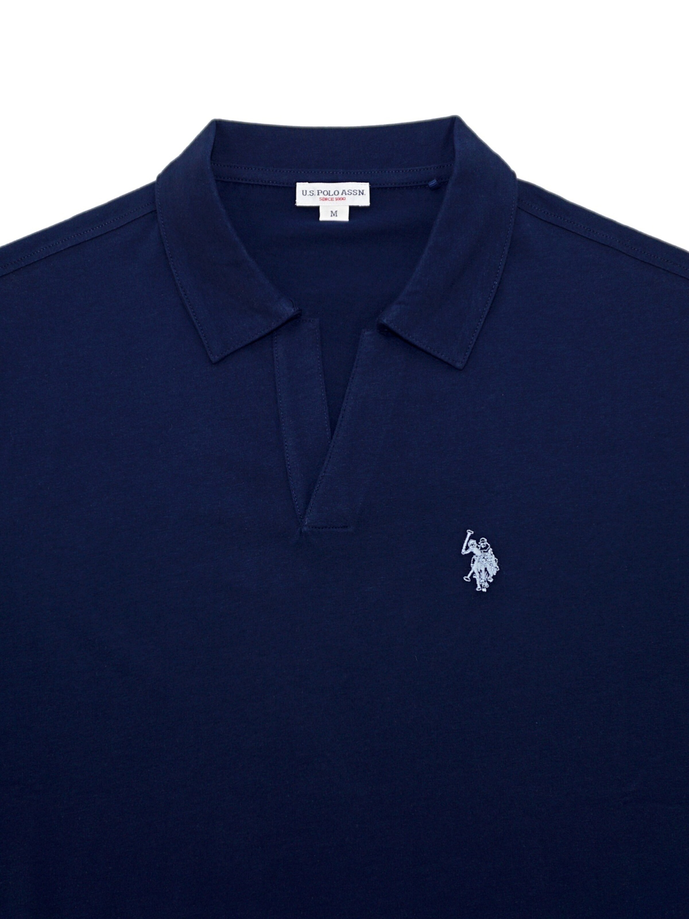U.S. POLO ASSN. Shirt 'Knopflos' in Blauw
