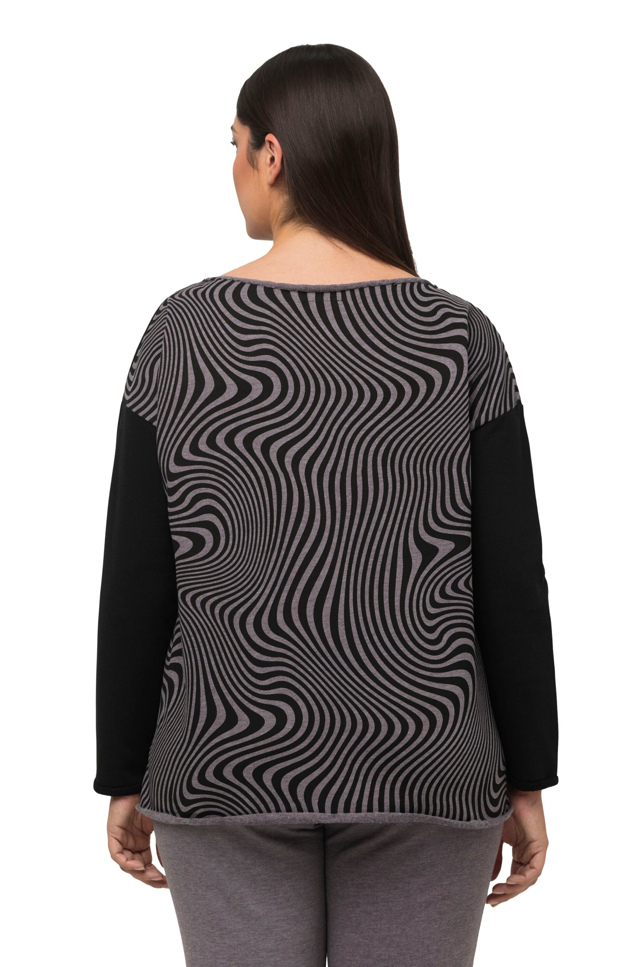 Sweat-shirt Ulla Popken en noir