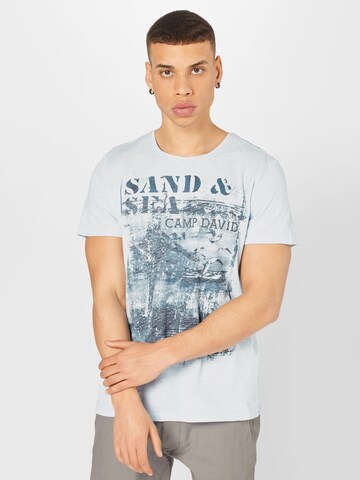 T-Shirt CAMP DAVID en bleu : devant