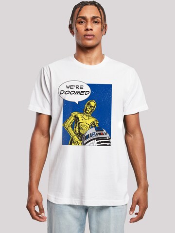T-Shirt 'C3-PO We're Doomed' F4NT4STIC en blanc : devant