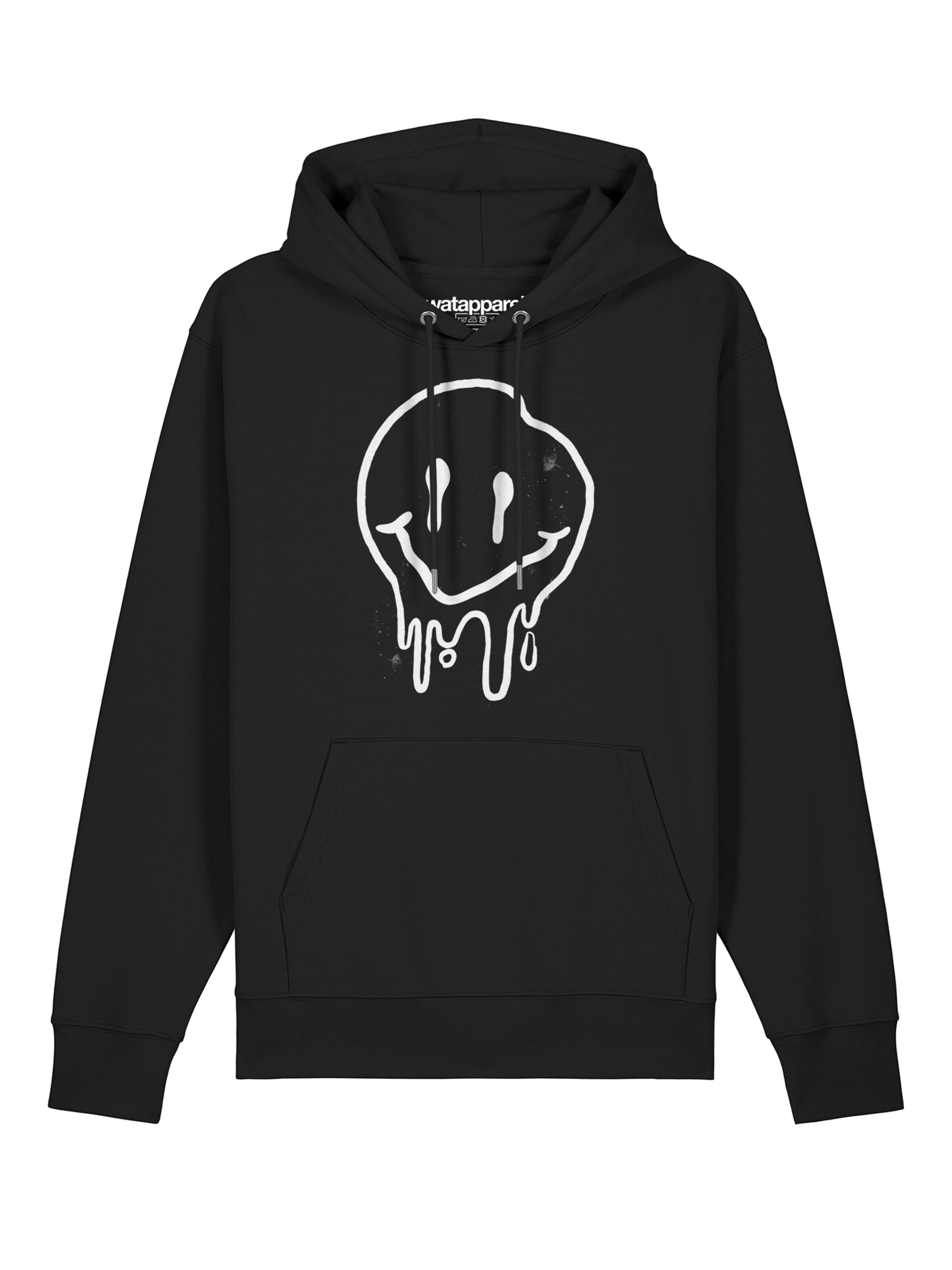 Sweat-shirt ' Smiley ' Watapparel en noir : devant