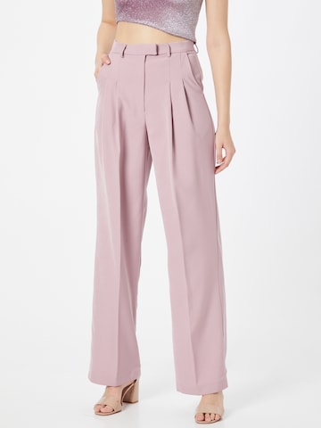 Wide leg Pantaloni con pieghe di Nasty Gal in rosa: frontale