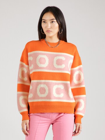 Pullover 'Row' di co'couture in arancione: frontale