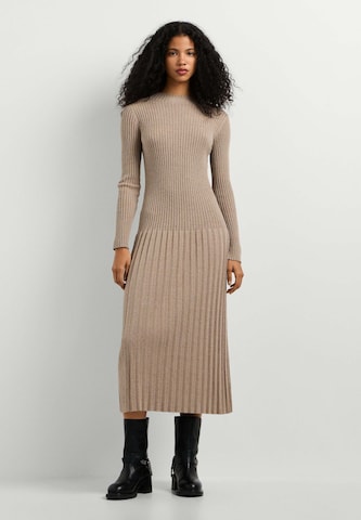 Pepe Jeans Gebreide jurk 'Anna' in Beige: voorkant