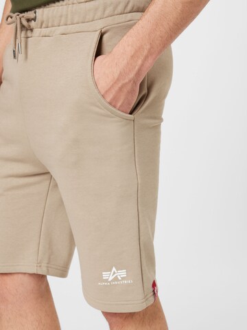 ALPHA INDUSTRIES Regular Trousers in Beige