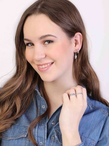 Boucles d'oreilles Lucardi en argent : devant