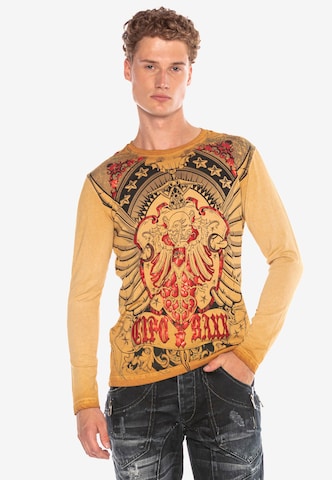 CIPO & BAXX Shirt in Geel: voorkant