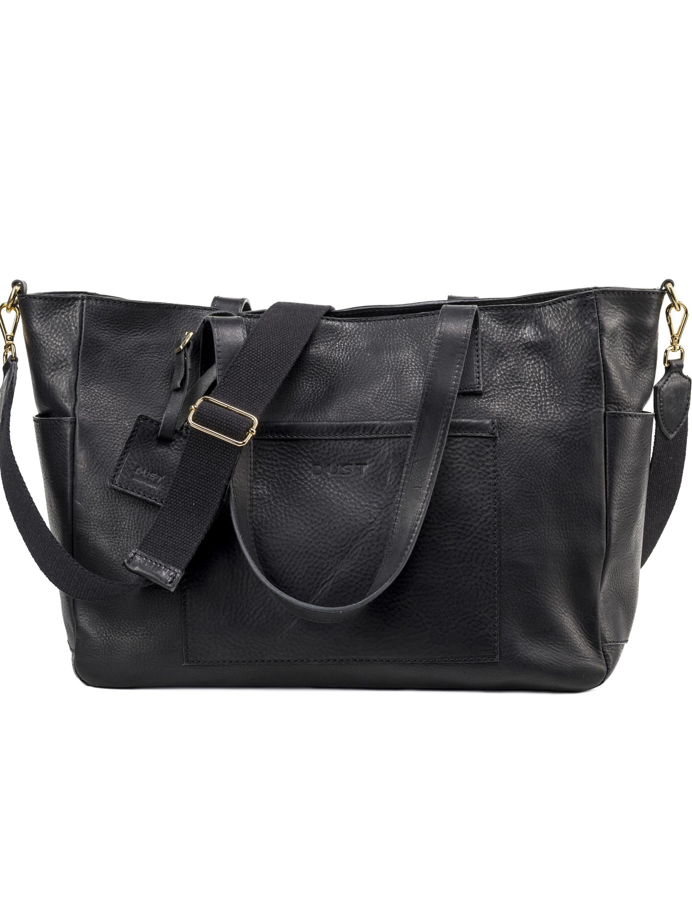 THE DUST COMPANY Shopper 'Leather Tote Black Fifth Avenue Collection' in Black: front