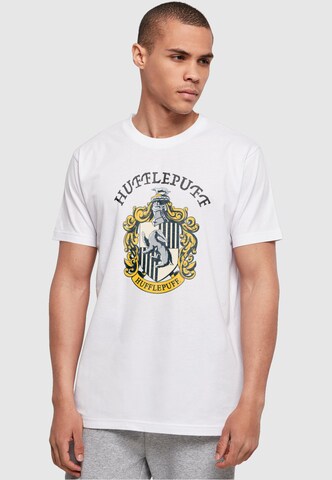 ABSOLUTE CULT Shirt 'Harry Potter - Hufflepuff Crest' in White: front