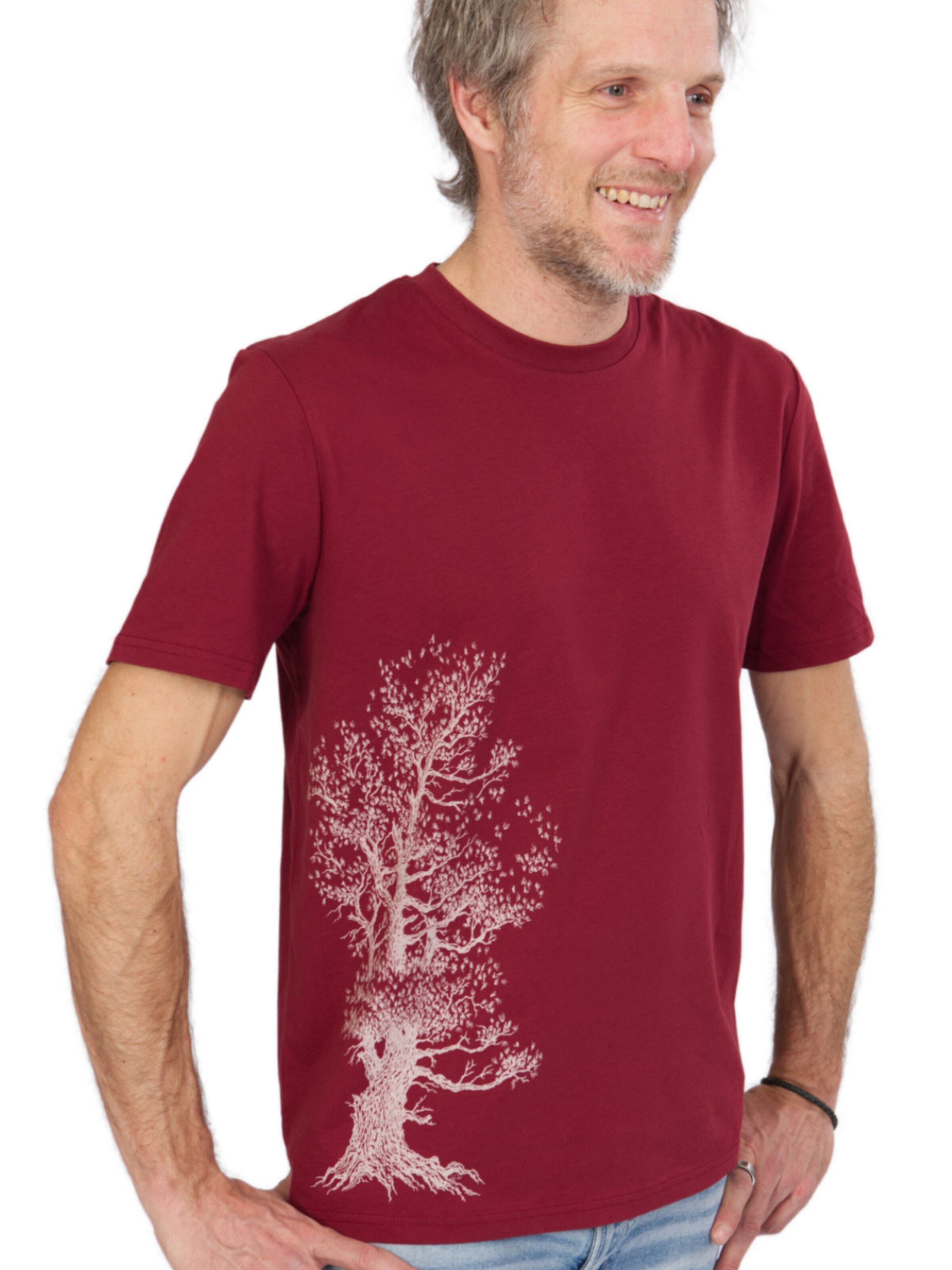 Life-Tree Tričko 'Organic Fairwear Pine Tree' – červená