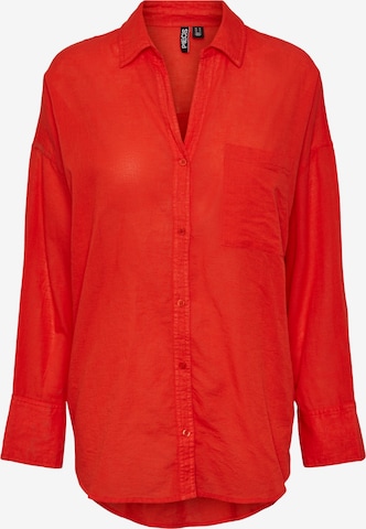 Camicia da donna 'MATINKA' di PIECES in rosso: frontale