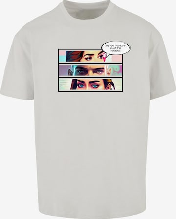Merchcode Shirt 'Thinking Comic' in Grijs: voorkant