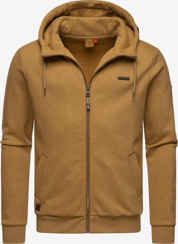 Ragwear Sweat jacket 'Natte' in Brown: front