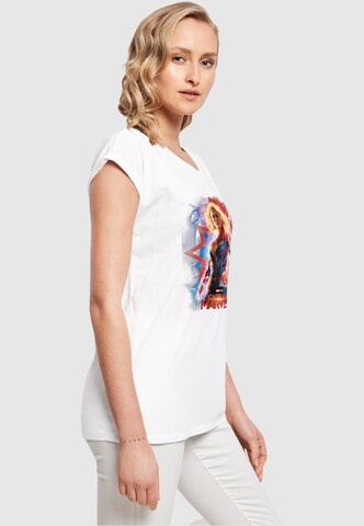 ABSOLUTE CULT Shirt 'Captain Marvel - Poster' in Wit