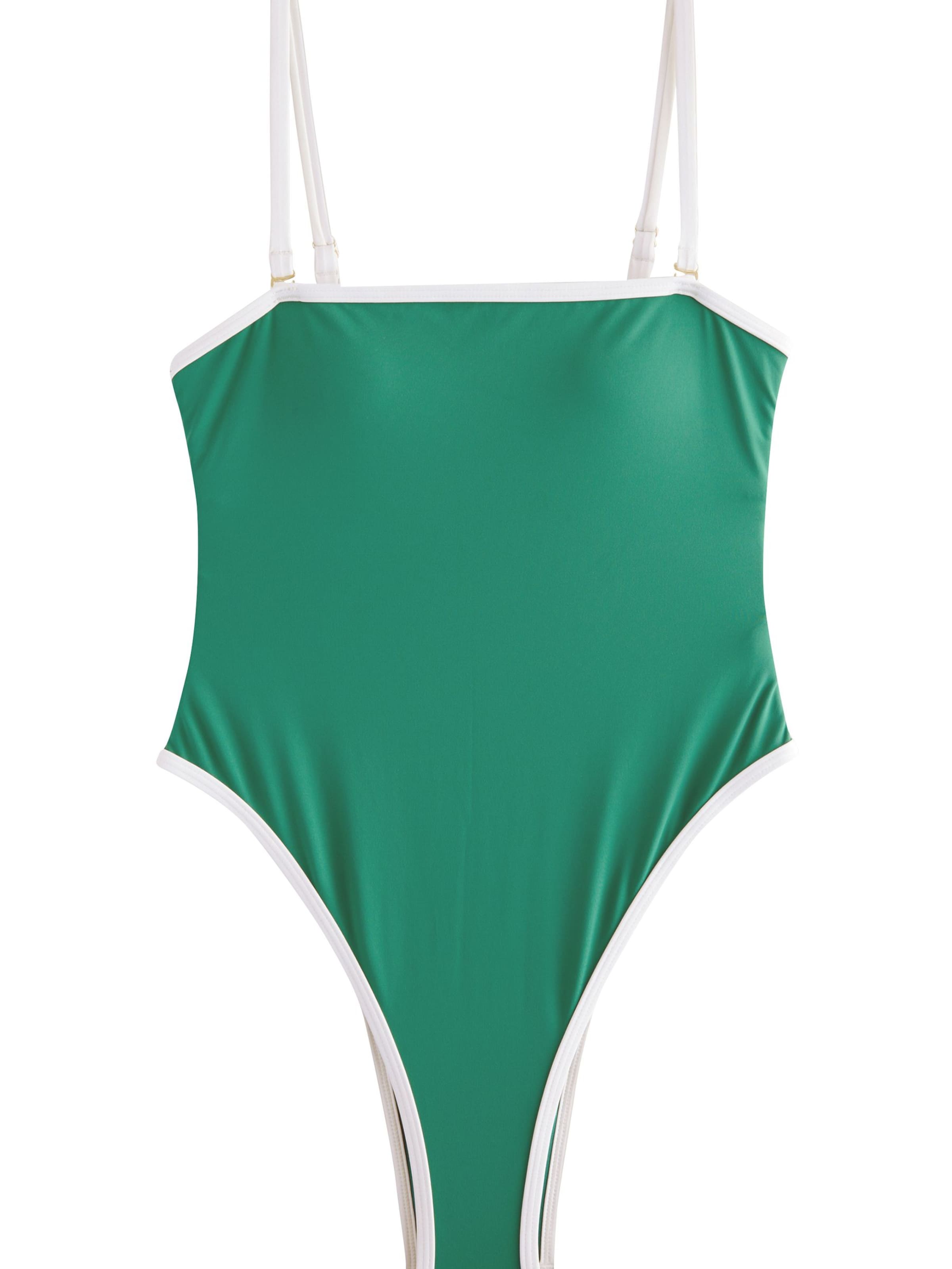 self. Bandeau Shaping swimsuit in Green: front