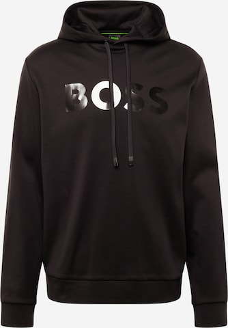 BOSS Green Sweatshirt 'Soody Mirror' in Schwarz: predná strana