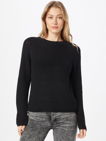 Pull-over QS en noir : devant