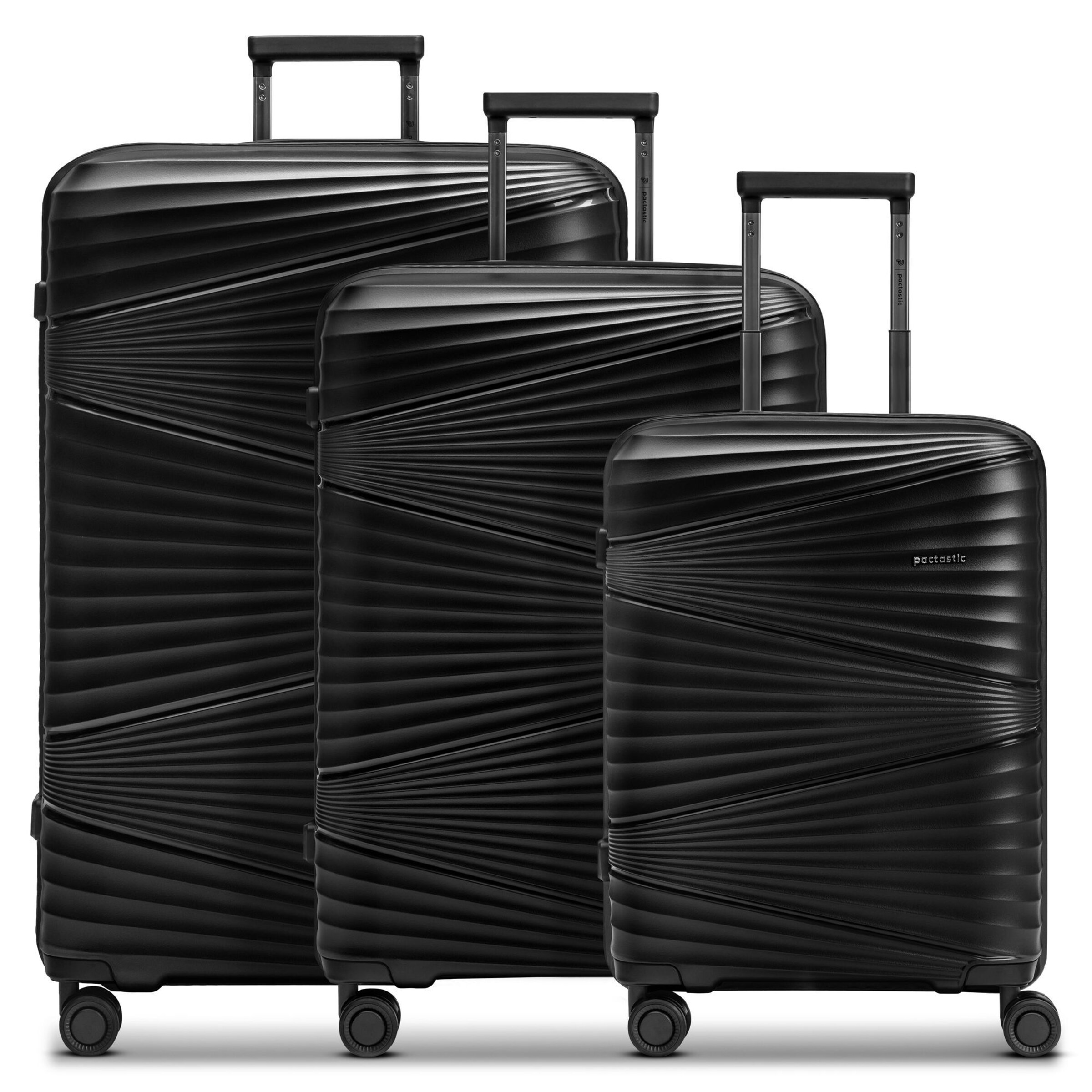 Pactastic Suitcase Set in Black: front