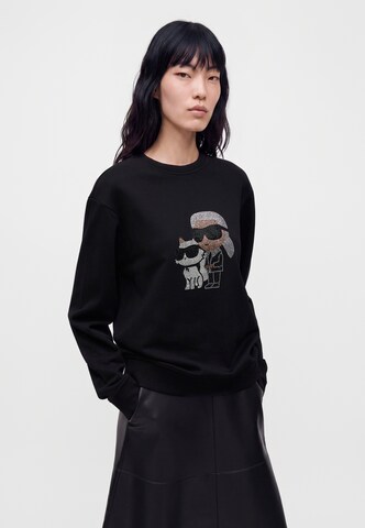 Bluză de molton 'IKON' de la Karl Lagerfeld pe negru